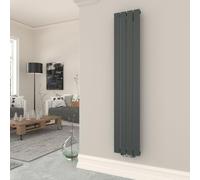 T&K Radiateur Eau Chaude 1800x308 mm Anthracite Plat Vertical Design Simple Couche Montage Mural Salle de Bain Radiateur