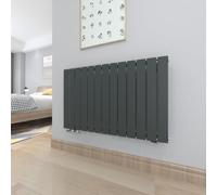 T&K Radiateur Eau Chaude 630x1001 mm Anthracite Plat Simple Horizontal Design Couche Montage Mural Salle de Bain Radiateur