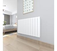 T&K Radiateur Eau Chaude 630x1001 mm Blanc Plat Double Horizontal Design Couche Montage Mural Salle de Bain Radiateur