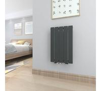 T&K Radiateur Eau Chaude 630x385 mm Anthracite Plat Simple Horizontal Design Couche Montage Mural Salle de Bain Radiateur