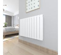 T&K Radiateur Eau Chaude 630x847 mm Blanc Plat Double Horizontal Design Couche Montage Mural Salle de Bain Radiateur
