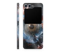 T l phone brillant de paillettes compatible avec Samsung Galaxy Z Flip 6 - Eye See You - Premium 3M Vinyl Protective Wrap Decal Cover - Facile