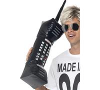 T l phone portable r tro gonflable Smiffys Noir Taille unique