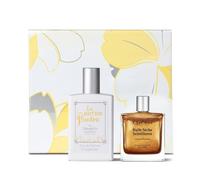 T. LeClerc - Coffret Poudré Frangipanier + Huile Scintillante - Fleur de Frangipanier, Néroli et Vanille - Eau de Parfum Femme - Longue Tenue - Fabriqué en France