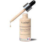 T. LeClerc Sérum Teinté Éclat Anti-Âge 30 ml - N°1 Ivoire - Fluide à l’Acide Hyaluronique - Double action - fond de teint léger + anti âge - Effet Seconde Peau - Teint Lumineux & Unifié