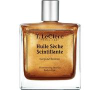T.LeClerc - Huile Scintillante pour le Corps Visage & Cheveux - 50 ml - Huile Sèche Scintillante - Hydrate et Illumine - Fini Pailleté Non Gras - Huile Parfumée Fleur de Frangipanier - Vegan