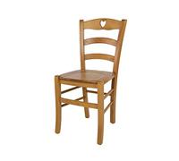 t m c s Tommychairs - Chaise Cuore pour Cuisine, Bar et Salle à Manger, Robuste Structure en Bois de hêtre peindré en Couleur chêne et Assise en Bois