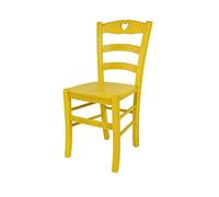 t m c s Tommychairs - Chaise Cuore pour Cuisine, Bar et Salle à Manger, Robuste Structure en Bois de hêtre peindré en Couleur Aniline Jaune et Assise en Bois
