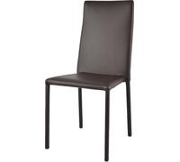 t m c s Tommychairs - Chaise empilable modèle Julia pour la cuisine, le bar et la salle à manger, structure robuste en acier, rembourrée et recouverte de similicuir couleur moka