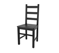 t m c s Tommychairs - Chaise Rustica pour Cuisine, Bar et Salle à Manger, Robuste Structure en Bois de hêtre peindré en Couleur Aniline Noir et Assise en Bois