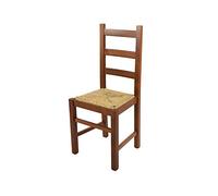 t m c s Tommychairs - Chaise Rustica pour Cuisine, Bar et Salle à Manger, Robuste Structure en Bois de hêtre peindré en Couleur Noyer Clair et Assise en Paille