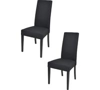 t m c s Tommychairs - Lot de 2 chaises modernes CHIARA pour la cuisine et la salle à manger, structure robuste en bois de hêtre laqué couleur noir, rembourrées et recouvertes de tissu couleur noir