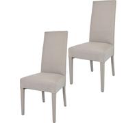 t m c s Tommychairs - Lot de 2 chaises modernes CHIARA pour la cuisine et la salle à manger, structure robuste en bois de hêtre laqué couleur marron chamois, rembourrées et recouvertes de tissu couleu