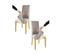 t m c s Tommychairs - Set 2 chaises avec Housse Amovible Jazz pour Cuisine et Salle à Manger, Structure en Bois de hêtre chêne, Assise et Dossier rembourrés et recouverts d'un Housse en Tissu Chamois