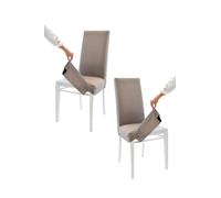 t m c s Tommychairs - Set 2 chaises avec Housse Amovible Jazz pour Cuisine, Structure en Bois de hêtre Blanc, Assise et Dossier rembourrés et recouverts avec Housse en Tissu marmotte