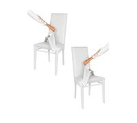 t m c s Tommychairs - Set 2 chaises avec Housse Amovible Jazz pour Cuisine, Structure en Bois de hêtre Blanc, Assise et Dossier rembourrés et recouverts avec Housse en Tissu Blanc