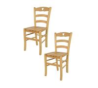 t m c s Tommychairs - Set 2 chaises Cuore pour Cuisine, Bar et Salle à Manger, Robuste Structure en Bois de hêtre peindré en Couleur Naturelle et Assise en Bois