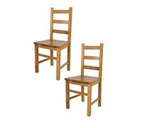t m c s Tommychairs - Set 2 chaises Rustica pour Cuisine, Bar et Salle à Manger, Robuste Structure en Bois de hêtre peindré en Couleur chêne et Assise en Bois