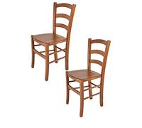 t m c s Tommychairs - Set 2 chaises Venice pour Cuisine, Bar et Salle à Manger, Robuste Structure en Bois de hêtre peindré en Couleur Cerisier et Assise en Bois