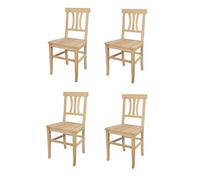 t m c s Tommychairs - Set 4 chaises Artemisia pour Cuisine, Bar et Salle à Manger, Robuste Structure en Bois de hêtre Poli, Non traité, 100% Naturel et Assise en Bois