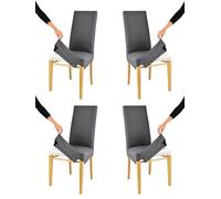 t m c s Tommychairs - Set 4 chaises avec Housse Amovible Jazz pour Cuisine, Structure en Bois de hêtre chêne Assise et Dossier rembourrés et recouverts avec Housse en Tissu Gris foncé