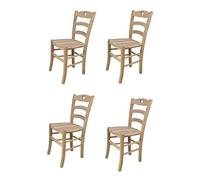 t m c s Tommychairs - Set 4 chaises Cuore pour Cuisine, Bar et Salle à Manger, Robuste Structure en Bois de hêtre Poli, Non traité, 100% Naturel et Assise en Bois