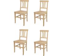 t m c s Tommychairs - Set de 4 chaises ARTEMISIA pour la cuisine et la salle à manger, structure robuste en bois de hêtre poli, non traité et 100% naturel, assise en bois poli