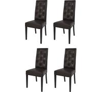 t m c s Tommychairs - Set de 4 chaises modernes CHANTAL pour la cuisine et la salle à manger, structure robuste en bois de hêtre verni couleur wengé, rembourrées et recouvertes de similicuir couleur m