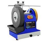 T-Mech Affûteuse à Eau 200 W Pierre à Huile Cirage pour Métal Roue d'Affûtage à Cuir Guide d'Angle Meulage Rotatif pour Couteaux Haches Lames Atelier Garage Meule Pro 250 mm [Accessoires INCLUSES]