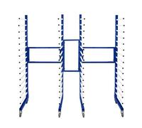 T-Mech Lot de 2 Chariots de Séchage Combinables à 15 Niveaux Acier Bleu Capacité de 375 kg roulettes Largeur 35 cm - 65 cm Séchage de Peinture Placoplâtre Planches de Plâtre [Connecteur Inclus]