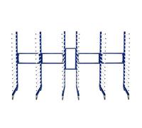 T-Mech Lot de 3 Chariots de Séchage Combinables à 15 Niveaux Acier Bleu Capacité de 375 kg Roulettes Largeur 35 cm - 65 cm Séchage de Peinture Placoplâtre Planches de Plâtre [2 x Connecteurs INCLUS]