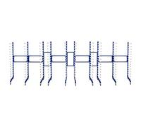T-Mech Lot de 5 Chariots de Séchage Combinables à 15 Niveaux Acier Bleu Capacité de 375 kg Roulettes Largeur 35 cm - 65 cm Séchage de Peinture Placoplâtre Planches de Plâtre [4 x Connecteurs INCLUS]