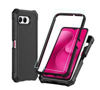 T-Mobile Revvl 8 Coque de téléphone avec protecteur d'écran, coque double couche absorbant les chocs et protection intégrale en silicone pour Tmobile Revel 8 Noir