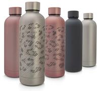 T&N Bouteille d'eau en acier inoxydable 500ml - Gourde isotherme 0,5l pour bureau - Bouteille d'eau anti-fuite pour dioxyde de carbone - Gourde métallique isolée pour le thé et le café