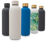 T&N Bouteille d'eau en acier inoxydable 500ml - Gourde isotherme 0,5l pour bureau - Bouteille d'eau anti-fuite pour dioxyde de carbone - Gourde métallique isolée pour le thé et le café