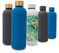 T&N Bouteille d'eau en acier inoxydable 500ml - Gourde isotherme 0,5l pour bureau - Bouteille d'eau anti-fuite pour dioxyde de carbone - Gourde métallique isolée pour le thé et le café