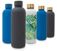 T&N Bouteille d'eau en acier inoxydable 500ml - Gourde isotherme 0,5l pour bureau - Bouteille d'eau anti-fuite pour dioxyde de carbone - Gourde métallique isolée pour le thé et le café