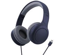 T'nB – Casque filaire supra-aural – Pads en mousse, doublure arceau, câble USB-C – Bleu