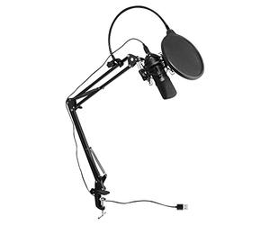 T’NB Influence Microphone Cardioïde A Condensateur, Qualité Professionnelle, Pack Complet- Bras Articulé - Bonnette - Filtre Anti-Pop - Support Anti-Vibrations, Idéal pour Streaming, Podcast - Noir