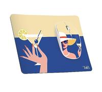 T’NB- Pack Souris sans Fil 2.4 GHz Et Tapis De Souris Design Exclusiv, Récepteur USB-A, Confortable Toucher Doux, Pile Longue Durée avec Mode Veille Automatique- Modèle Cocktail