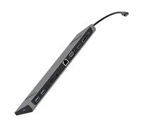 T’NB - Station d’Accueil Polyvalente pour Triple Ecran, Connectivité Etendue 11 en 1 avec HDMI, DisplayPort et VGA, 3 Ports USB-A, RJ45, Ethernet, Lecteur de Carte SD et Prise Audio Jack - Aluminium