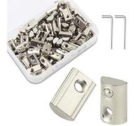 T Nuts Écrous en T T-Slot Nuts à Bille Filetage Écrou Fixation à Tête de Marteau Ecrou à Rainure avec 2 Clés Allen pour 20 Séries Profilé en Aluminium 100 Piéces (M3)