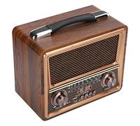 T osuny Radio FM/AM/SW Rétro Bois Radio Lecture Bluetooth Haut-Parleur 3W Lecteur MP3 Enceinte sans Fil Portable Bois Rechargeable Cadeau pour Les Parents (220V)