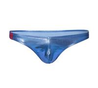 T-Pant Homme pour Club Nocturne en Simili Cuir, String Érotique, sous-vêtements Sexy pour Spectacle(Blue, M)