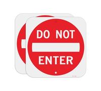 T&R Lot de 2 panneaux « Do Not Enter » de 30,5 x 30,5 cm, antirouille, en aluminium .040 réfléchissant, résistant aux intempéries, imperméable, résistant à la décoloration, 2 trous pré-percés