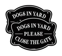 T&R Lot de 2 panneaux « Dogs in Yard Please Close the Gate » - 24,1 x 17,2 cm - Antirouille - Aluminium .040 réfléchissant - Protection UV, imperméable, résistant aux intempéries et à la décoloration