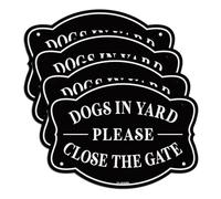T&R Lot de 4 panneaux « Dogs in Yard Please Close the Gate » - 24,1 x 17,2 cm - Antirouille - Aluminium .040 réfléchissant - Protection UV, imperméable, résistant aux intempéries et à la décoloration