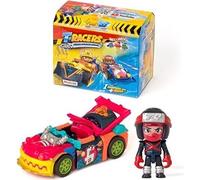T-RACERS Fire&Ice Series Voiture surprise à collectionner et conducteur. La voiture peut être démontée en pièces détachées et avec des pièces interchangeables. BOÎTE MAGIQUE