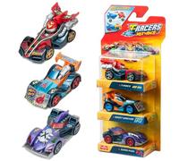 T-Racers Mix 'N Race Lot de 3 Voitures de Collection - Chaque Voiture Peut être divisée en Deux avec des pièces et des Roues interchangeables. Pack 4/4