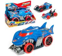 T-Racers Mix 'N Race Squad Launcher Shark - Camion Requin Qui se transforme en Lanceur - Comprend 2 véhicules exclusifs, Une Zone pour Lancer des véhicules et Une Zone pour Transporter 2 véhicules